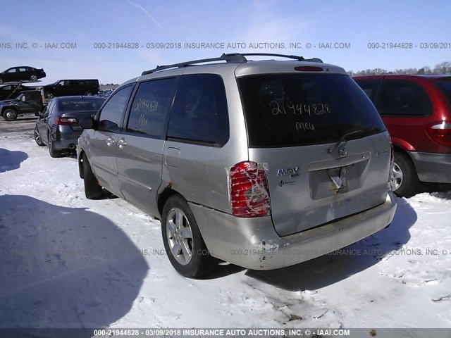 JM3LW28J430338310 - 2003 MAZDA MPV WAGON SILVER photo 3