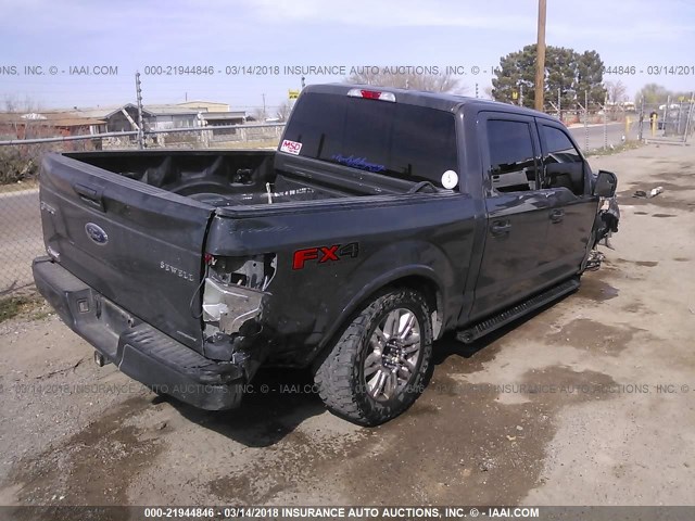 1FTEW1EF1GKF81224 - 2016 FORD F150 SUPERCREW GRAY photo 4