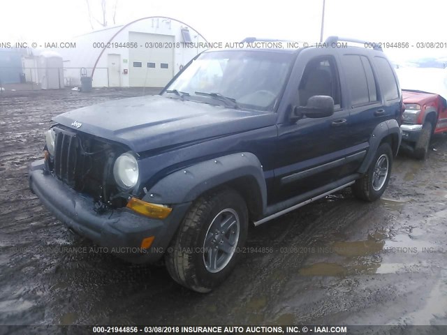 1J4GK38K16W221414 - 2006 JEEP LIBERTY RENEGADE BLUE photo 2