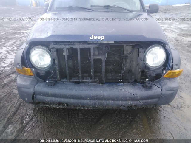 1J4GK38K16W221414 - 2006 JEEP LIBERTY RENEGADE BLUE photo 6