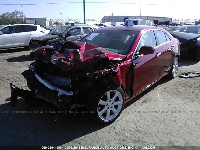 1G6AA5RX2D0166012 - 2013 CADILLAC ATS RED photo 2