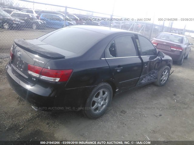 5NPEU46F46H086034 - 2006 HYUNDAI SONATA GLS/LX BLACK photo 4