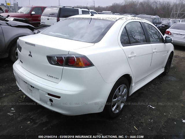 JA32U2FU9FU018032 - 2015 MITSUBISHI LANCER ES WHITE photo 4