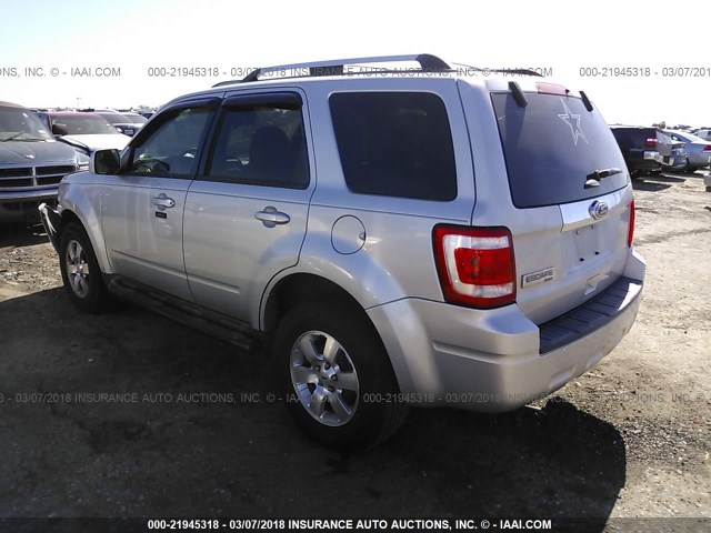 1FMCU0E76CKA14271 - 2012 FORD ESCAPE LIMITED SILVER photo 3