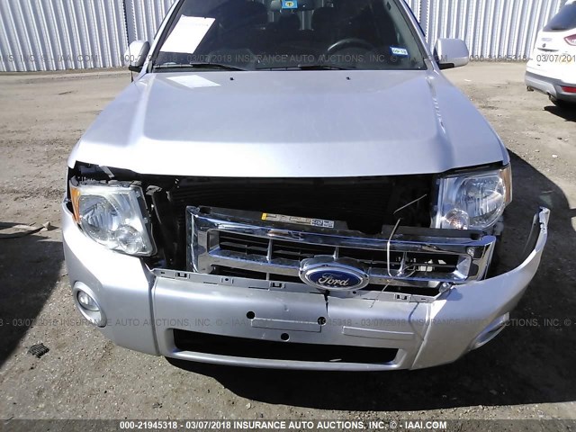 1FMCU0E76CKA14271 - 2012 FORD ESCAPE LIMITED SILVER photo 6