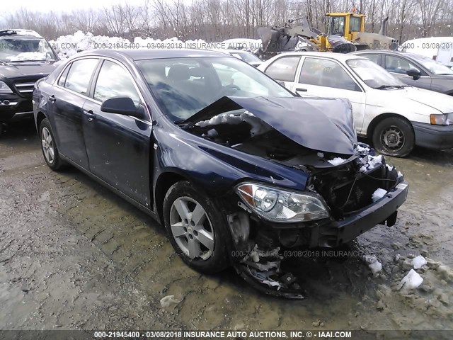 1G1ZG57B384289525 - 2008 CHEVROLET MALIBU LS BLUE photo 1