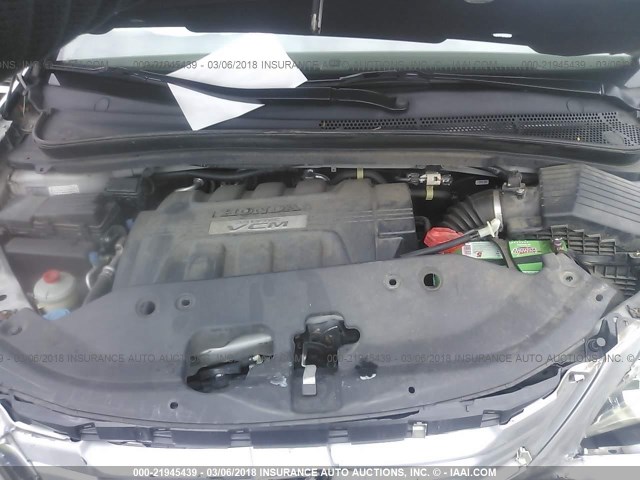 5FNRL3H73AB016276 - 2010 HONDA ODYSSEY EXL ვერცხლისფერი ფოტო 10