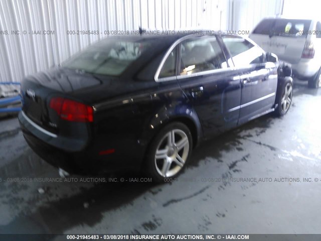 WAUAF78E27A095318 - 2007 AUDI A4 2/TURBO Dark Blue photo 4