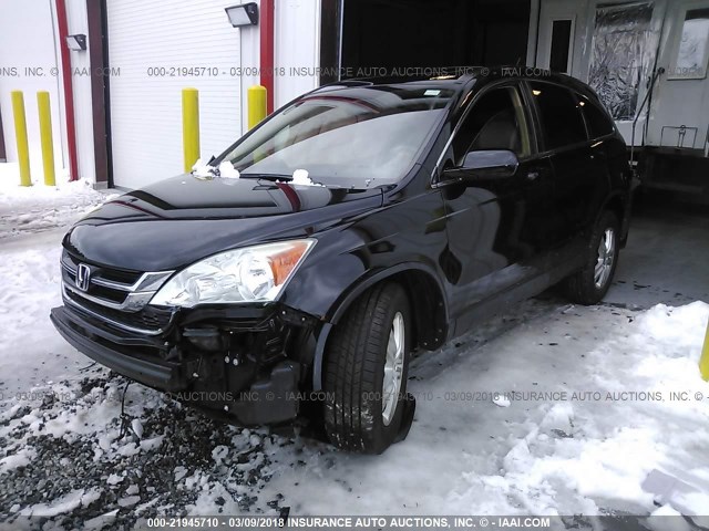 5J6RE4H74AL056146 - 2010 HONDA CR-V EXL BLACK photo 2