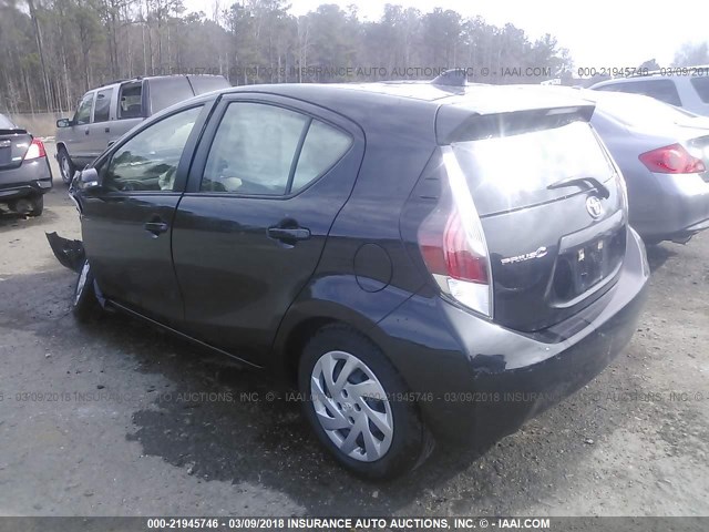 JTDKDTB36F1583585 - 2015 TOYOTA PRIUS C BLACK photo 3