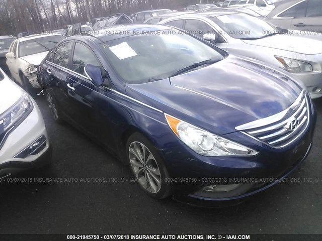 5NPEC4AB2EH865809 - 2014 HYUNDAI SONATA SE/LIMITED BLUE photo 1