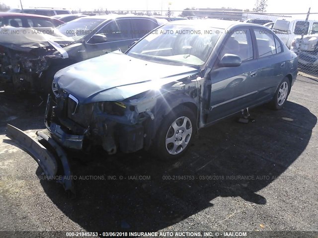 KMHDN45DX3U567198 - 2003 HYUNDAI ELANTRA GLS/GT BLUE photo 2