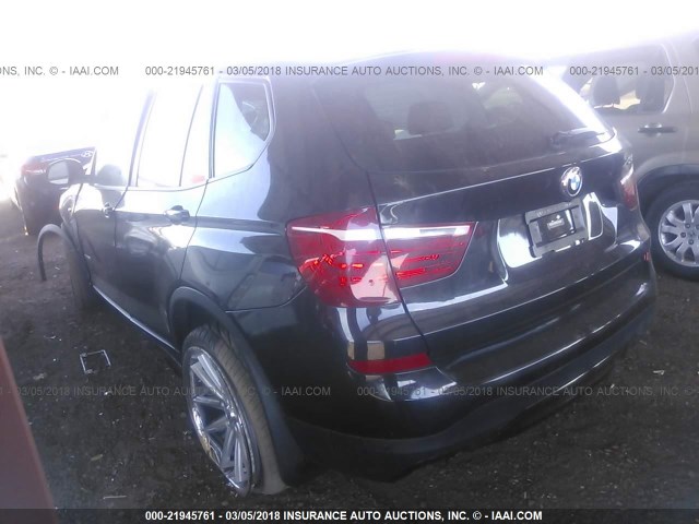 5UXWX9C54F0D52963 - 2015 BMW X3 XDRIVE28I BLACK photo 3