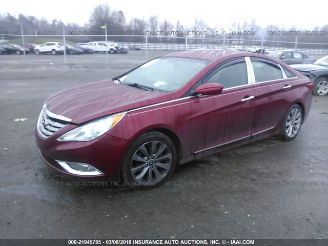 5NPEC4AB9CH338976 - 2012 HYUNDAI SONATA SE/LIMITED RED photo 2