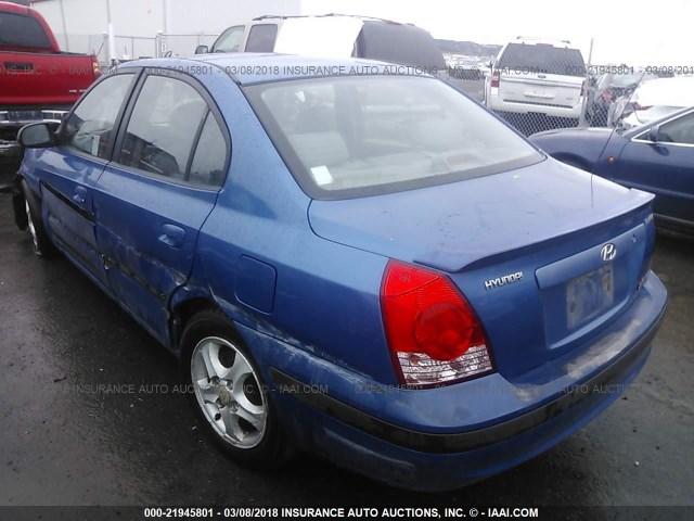 KMHDN46D34U918274 - 2004 HYUNDAI ELANTRA GLS/GT BLUE photo 3