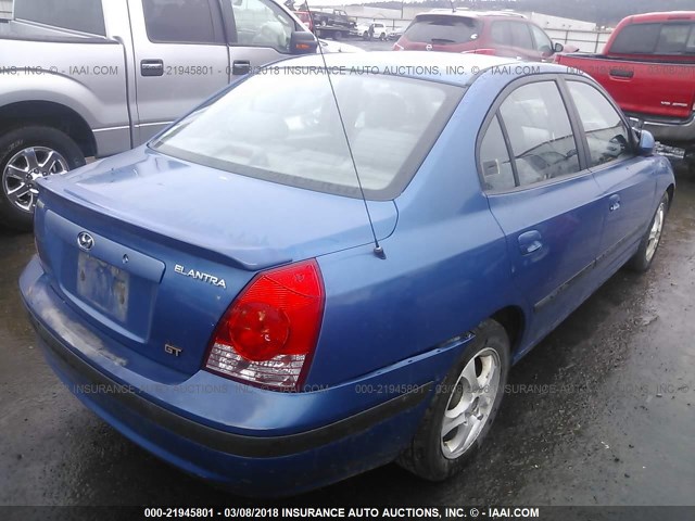 KMHDN46D34U918274 - 2004 HYUNDAI ELANTRA GLS/GT BLUE photo 4