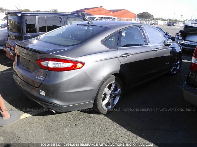 3FA6P0LU2DR303992 - 2013 FORD FUSION SE HYBRID GRAY photo 4