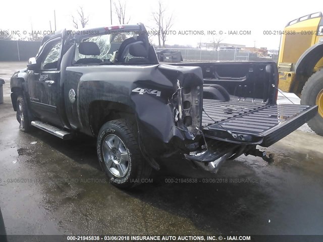 1GCNKSE0XBZ299130 - 2011 CHEVROLET SILVERADO K1500 LT BLACK photo 3