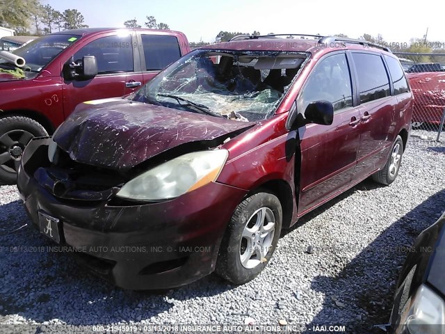 5TDZA23C16S573274 - 2006 TOYOTA SIENNA CE/LE RED photo 2