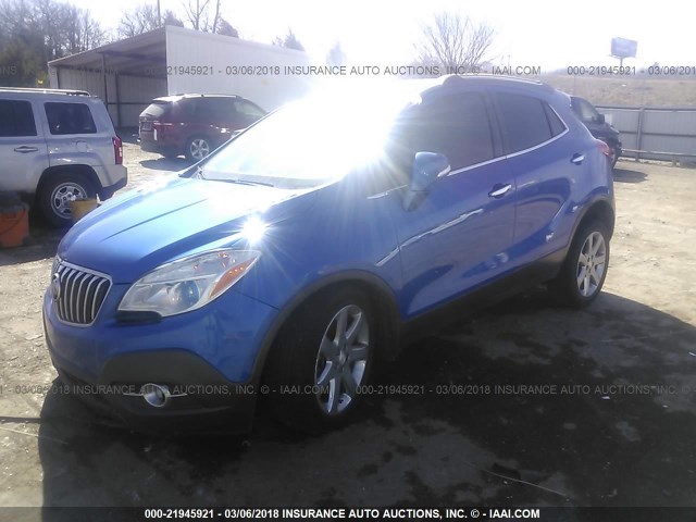 KL4CJBSB5EB575852 - 2014 BUICK ENCORE CONVENIENCE BLUE photo 2