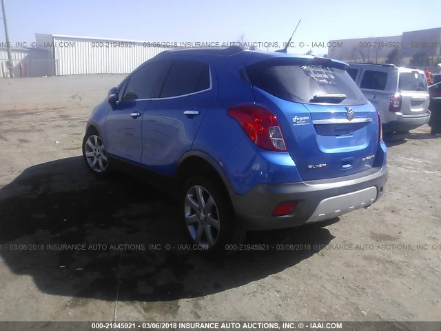 KL4CJBSB5EB575852 - 2014 BUICK ENCORE CONVENIENCE BLUE photo 3