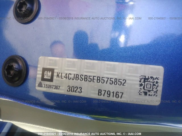 KL4CJBSB5EB575852 - 2014 BUICK ENCORE CONVENIENCE BLUE photo 9