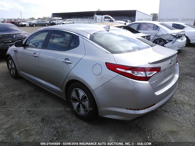 KNAGM4AD2D5061173 - 2013 KIA OPTIMA HYBRID SILVER photo 3