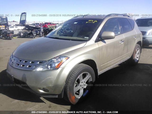 JN8AZ08WX5W420957 - 2005 NISSAN MURANO SL/SE/S TAN photo 2