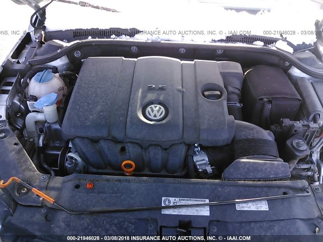 3VWDP7AJ6CM361955 - 2012 VOLKSWAGEN JETTA SE GRAY photo 10