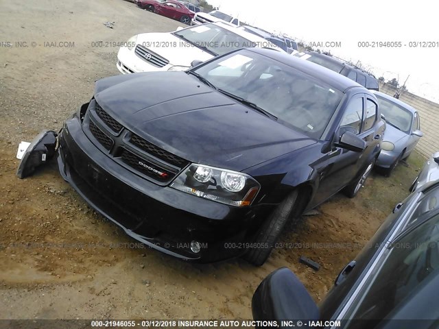 1C3CDZCG1EN160255 - 2014 DODGE AVENGER SXT BLACK photo 2