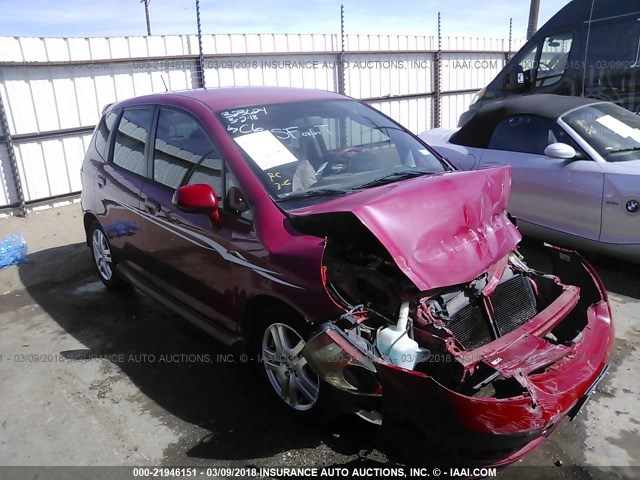 JHMGD38657S029570 - 2007 HONDA FIT S წითელი ფოტო 1