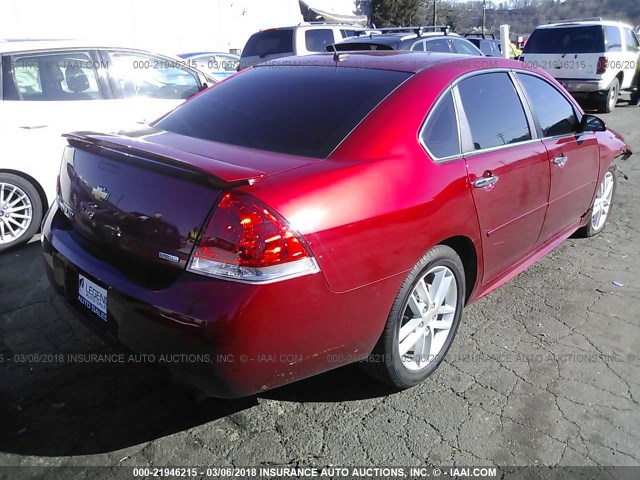 2G1WC5E37F1133054 - 2015 CHEVROLET IMPALA LIMITED LTZ RED photo 4