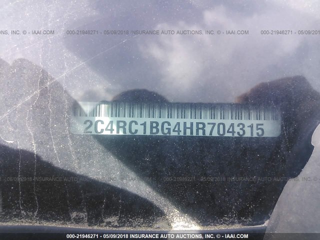 2C4RC1BG4HR704315 - 2017 CHRYSLER PACIFICA TOURING L ნაცრისფერი ფოტო 9