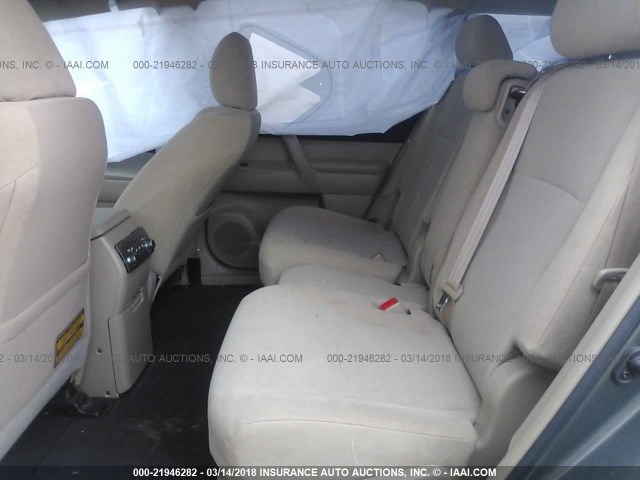 5TDBK3EH1CS166533 - 2012 TOYOTA HIGHLANDER SE GRAY photo 8