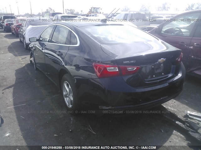1G1ZB5ST4HF272722 - 2017 CHEVROLET MALIBU LS შავი ფოტო 3