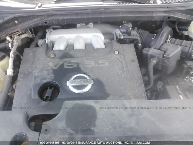 JN8AZ08W46W538455 - 2006 NISSAN MURANO SL/SE/S BLACK photo 10