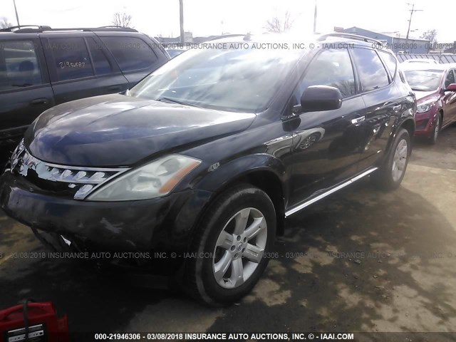 JN8AZ08W46W538455 - 2006 NISSAN MURANO SL/SE/S BLACK photo 2