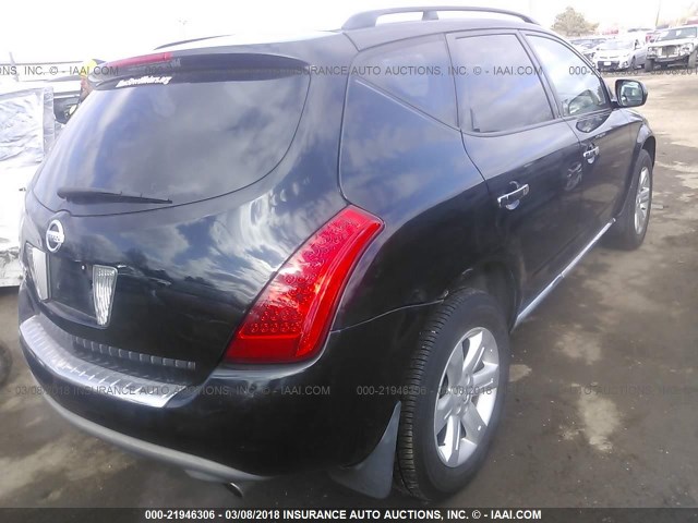 JN8AZ08W46W538455 - 2006 NISSAN MURANO SL/SE/S BLACK photo 4