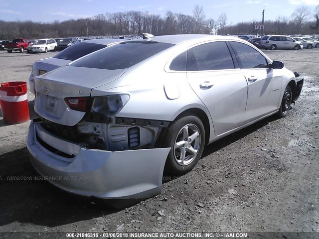 1G1ZB5ST2GF284950 - 2016 CHEVROLET MALIBU LS 银色 照片 4