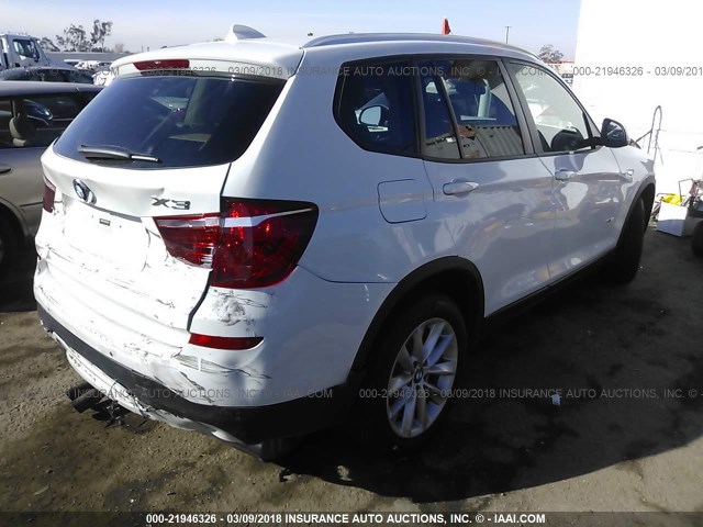 5UXWZ7C56H0V85662 - 2017 BMW X3 SDRIVE28I WHITE photo 4