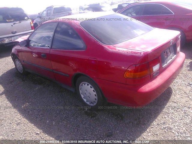 1HGEJ6223VL096038 - 1997 HONDA CIVIC DX RED photo 3