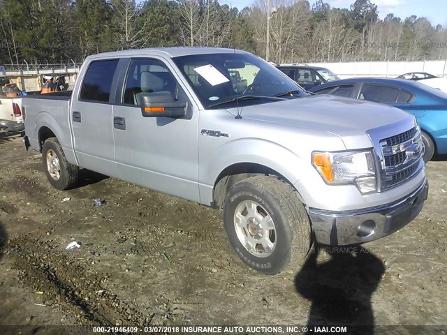 1FTEW1CM7DKD55573 - 2013 FORD F150 SUPERCREW SILVER photo 1