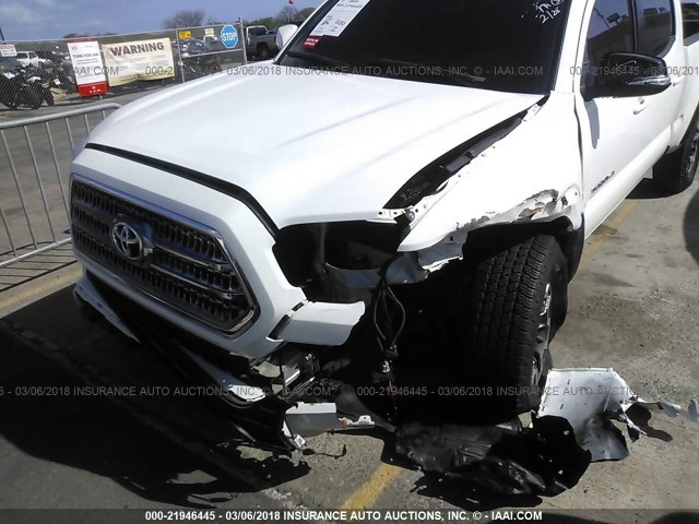 3TMDZ5BN9HM030474 - 2017 TOYOTA TACOMA DBL CAB/SR5/TRD SPORT/OR WHITE photo 6