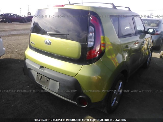 KNDJN2A23F7778715 - 2015 KIA SOUL GREEN photo 4