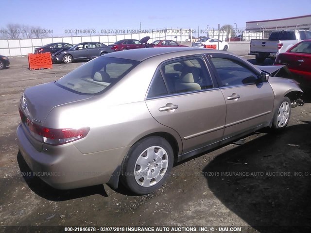 1HGCM66344A011719 - 2004 HONDA ACCORD LX GOLD photo 4