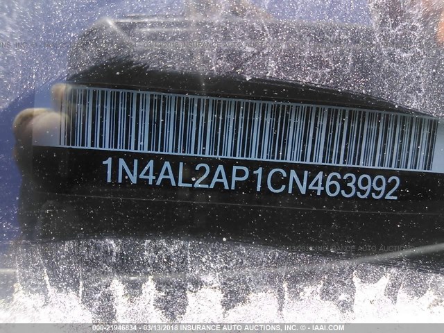 1N4AL2AP1CN463992 - 2012 NISSAN ALTIMA S WHITE photo 9