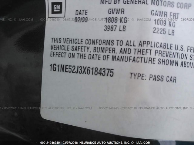 1G1NE52J3X6184375 - 1999 CHEVROLET MALIBU LS 绿色 照片 9