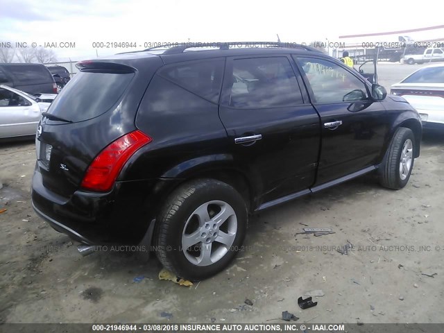 JN8AZ08T15W318758 - 2005 NISSAN MURANO SL/SE/S BLACK photo 4