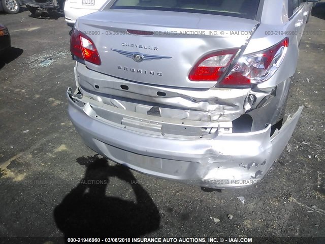 1C3CC4FB1AN137655 - 2010 CHRYSLER SEBRING TOURING SILVER photo 6