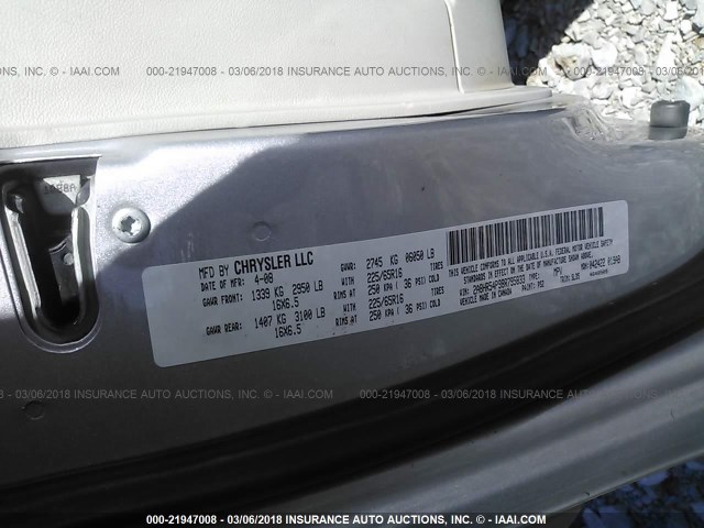 2A8HR54P98R795833 - 2008 CHRYSLER TOWN & COUNTRY TOURING SILVER photo 9